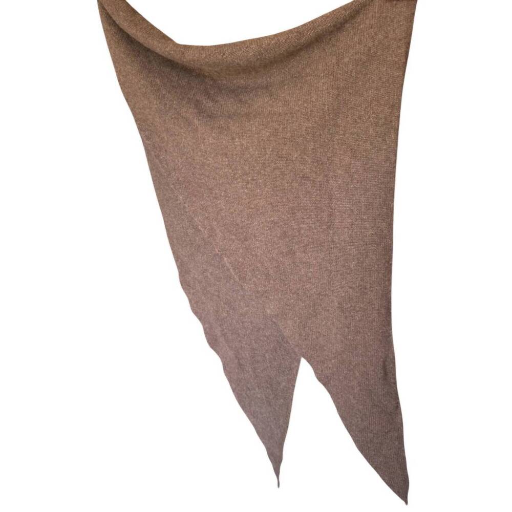 NEW ORGANIC BY JOHN PATRICK women's cashmere triangle scarf in brown